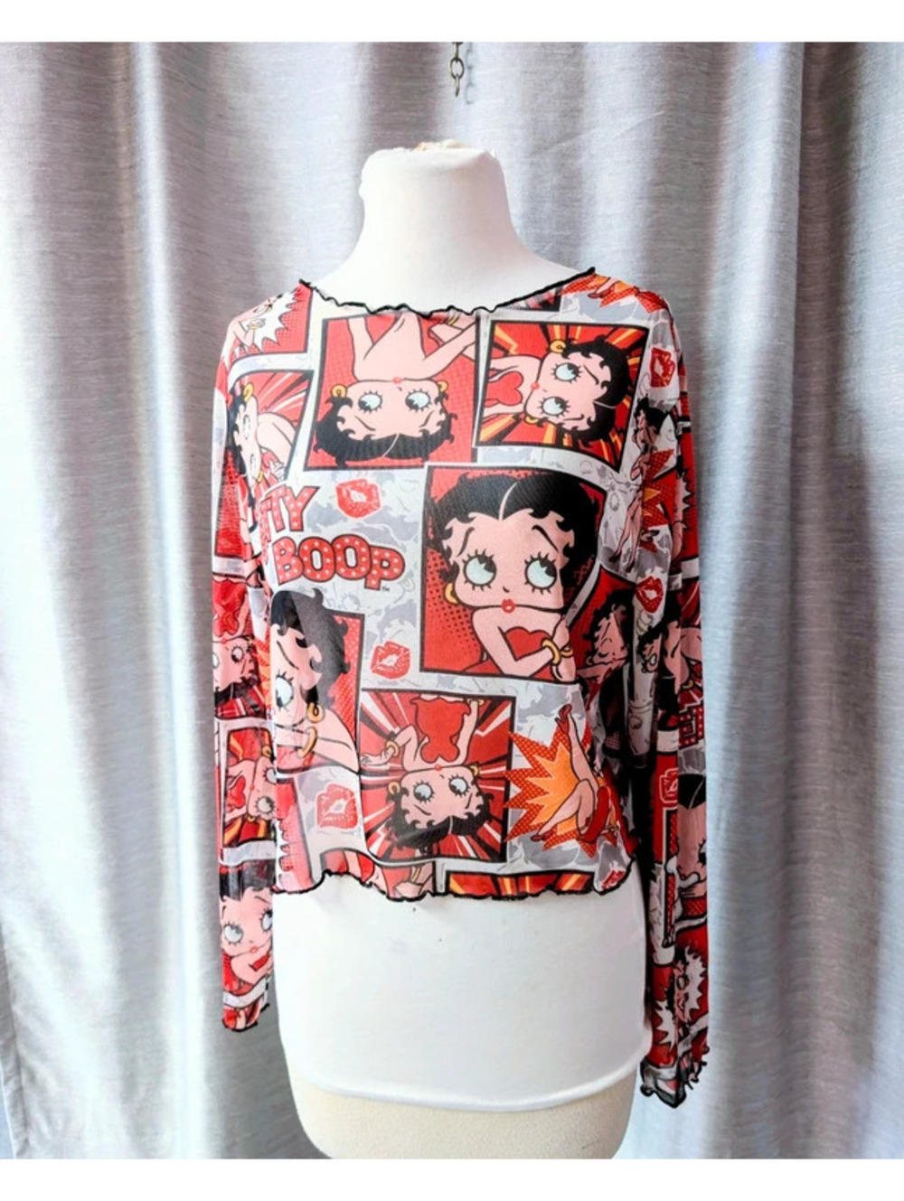 Mesh Betty Boop Crop Top 2X XXL
